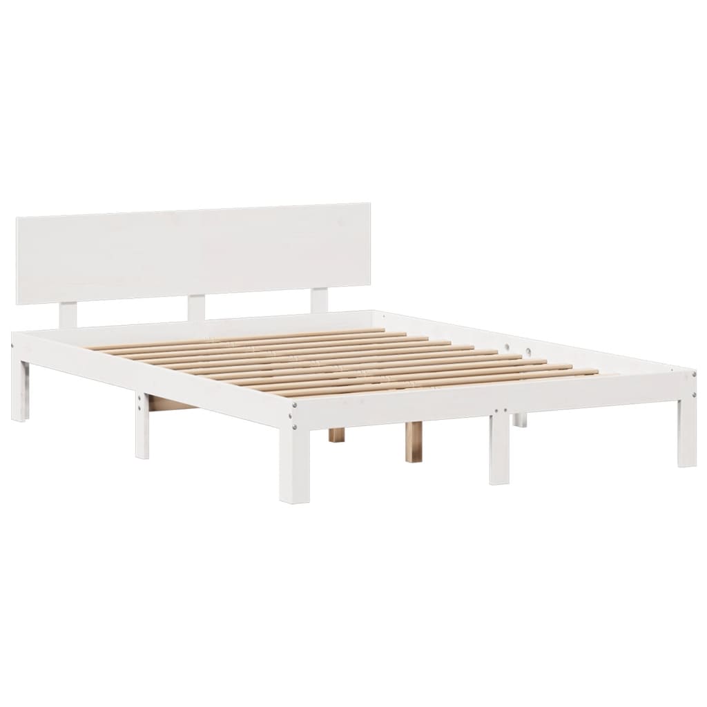 vidaXL Letto Libreria senza Materasso Bianco 120x190 cm Legno di Pino