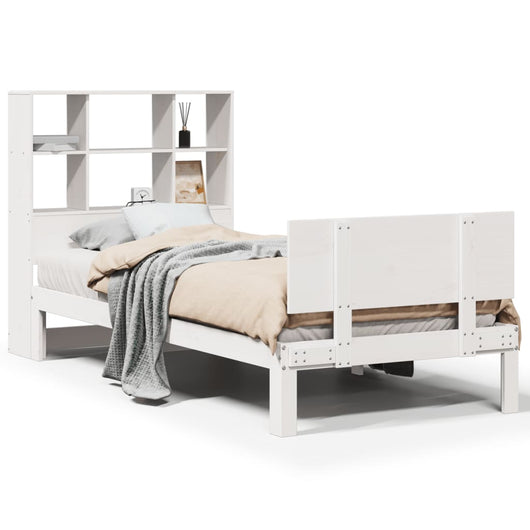 vidaXL Letto Libreria senza Materasso Bianca 90x200 cm Legno di Pino