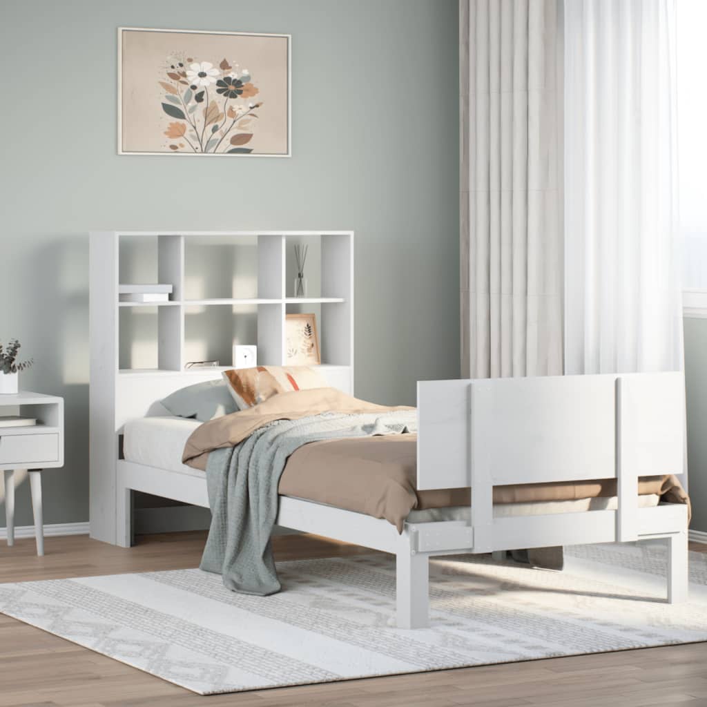 vidaXL Letto Libreria senza Materasso Bianca 90x200 cm Legno di Pino