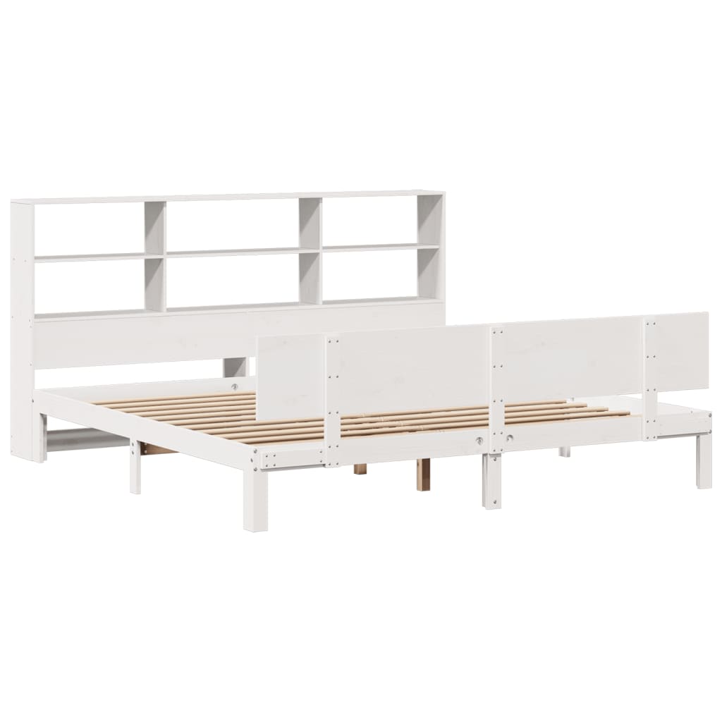 vidaXL Letto Libreria senza Materasso Bianco 200x200 cm Legno di Pino