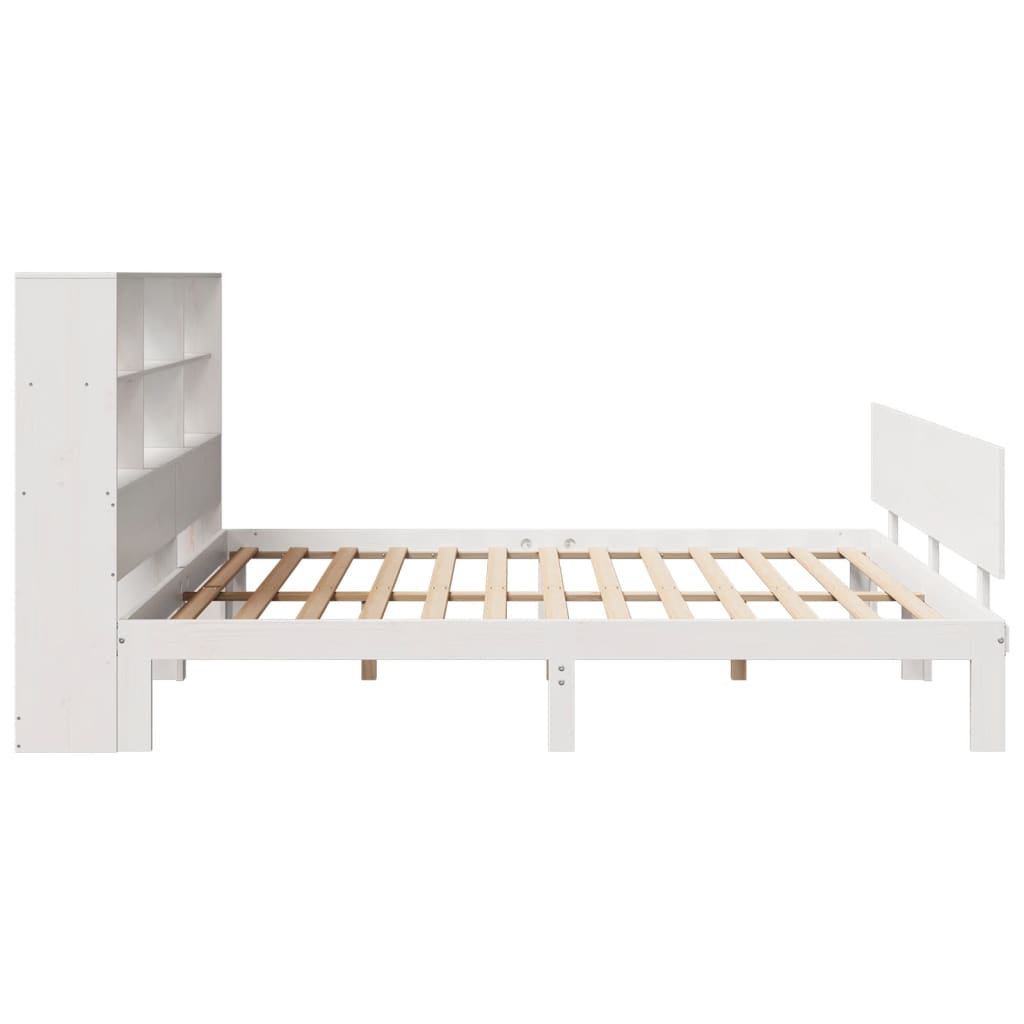 vidaXL Letto Libreria senza Materasso Bianco 200x200 cm Legno di Pino