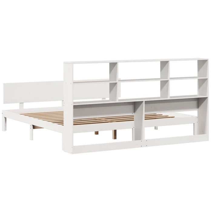 vidaXL Letto Libreria senza Materasso Bianco 200x200 cm Legno di Pino