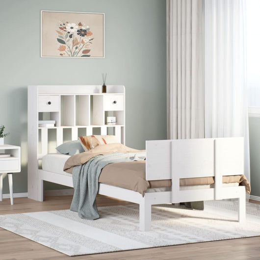 vidaXL Letto con Libreria senza Materasso 75x190 cm in Legno Pino