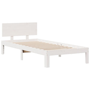 vidaXL Letto Libreria senza Materasso Bianco 90x190 cm Massello Pino
