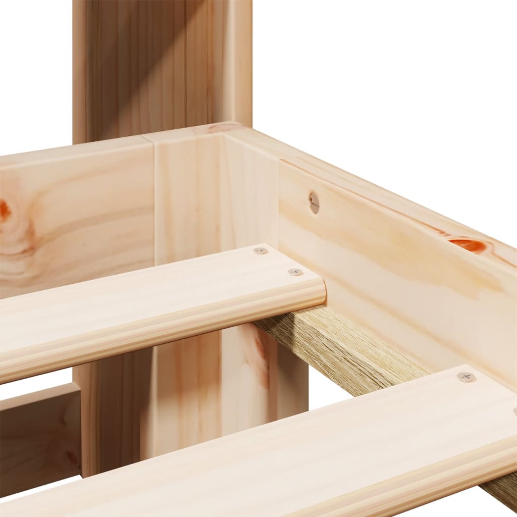 Letto Libreria senza Materasso-Struttura Letto con contenitore 135x190 cm in Legno di Pino 707441