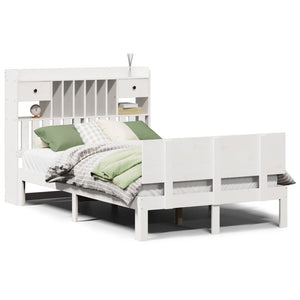 vidaXL Letto Libreria senza Materasso Bianco 135x190 cm Legno di Pino