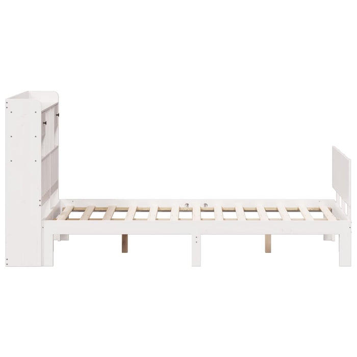 vidaXL Letto Libreria senza Materasso Bianco 135x190 cm Legno di Pino