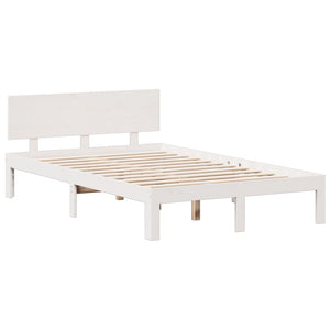vidaXL Letto Libreria senza Materasso Bianco 135x190 cm Legno di Pino