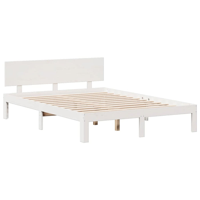 vidaXL Letto Libreria senza Materasso Bianco 150x200 cm Legno di Pino