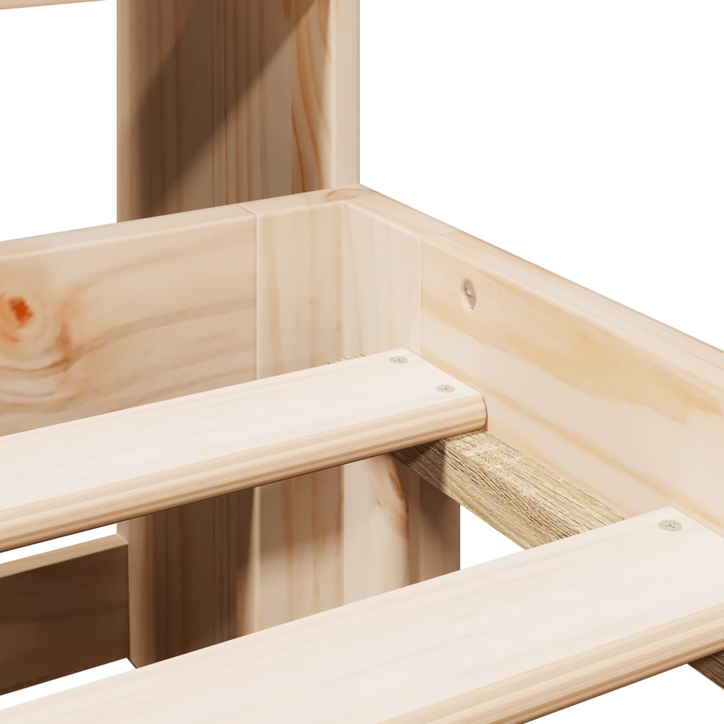 Letto Libreria senza Materasso-Struttura Letto con contenitore 160x200 cm in Legno di Pino 283765
