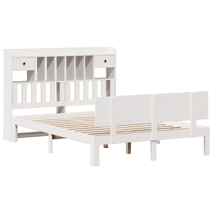vidaXL Letto Libreria senza Materasso Bianco 160x200 cm Legno di Pino