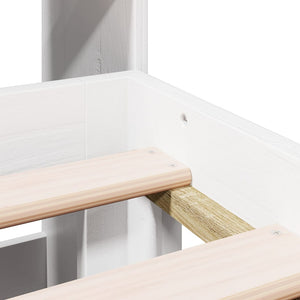 Giroletto con Libreria senza Materasso-Struttura Letto con contenitore 180x200 cm in Legno Pino 439504