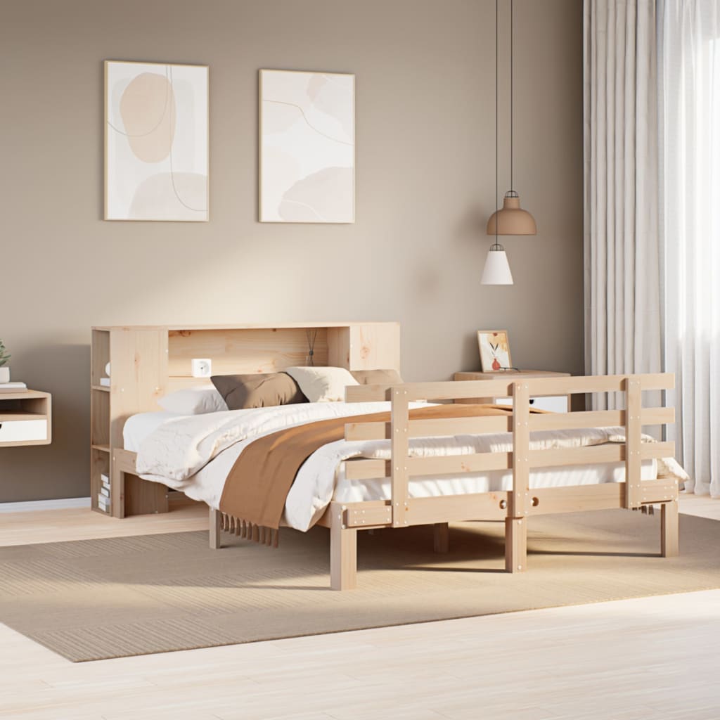 vidaXL Letto Libreria senza Materasso 135x190 cm in Legno di Pino