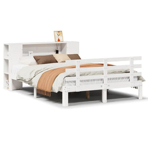 vidaXL Letto Libreria senza Materasso Bianco 140x190 cm Legno di Pino