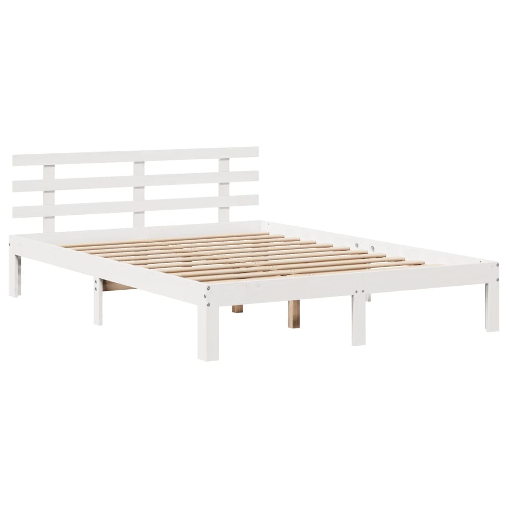 vidaXL Letto Libreria senza Materasso Bianco 150x200 cm Legno di Pino
