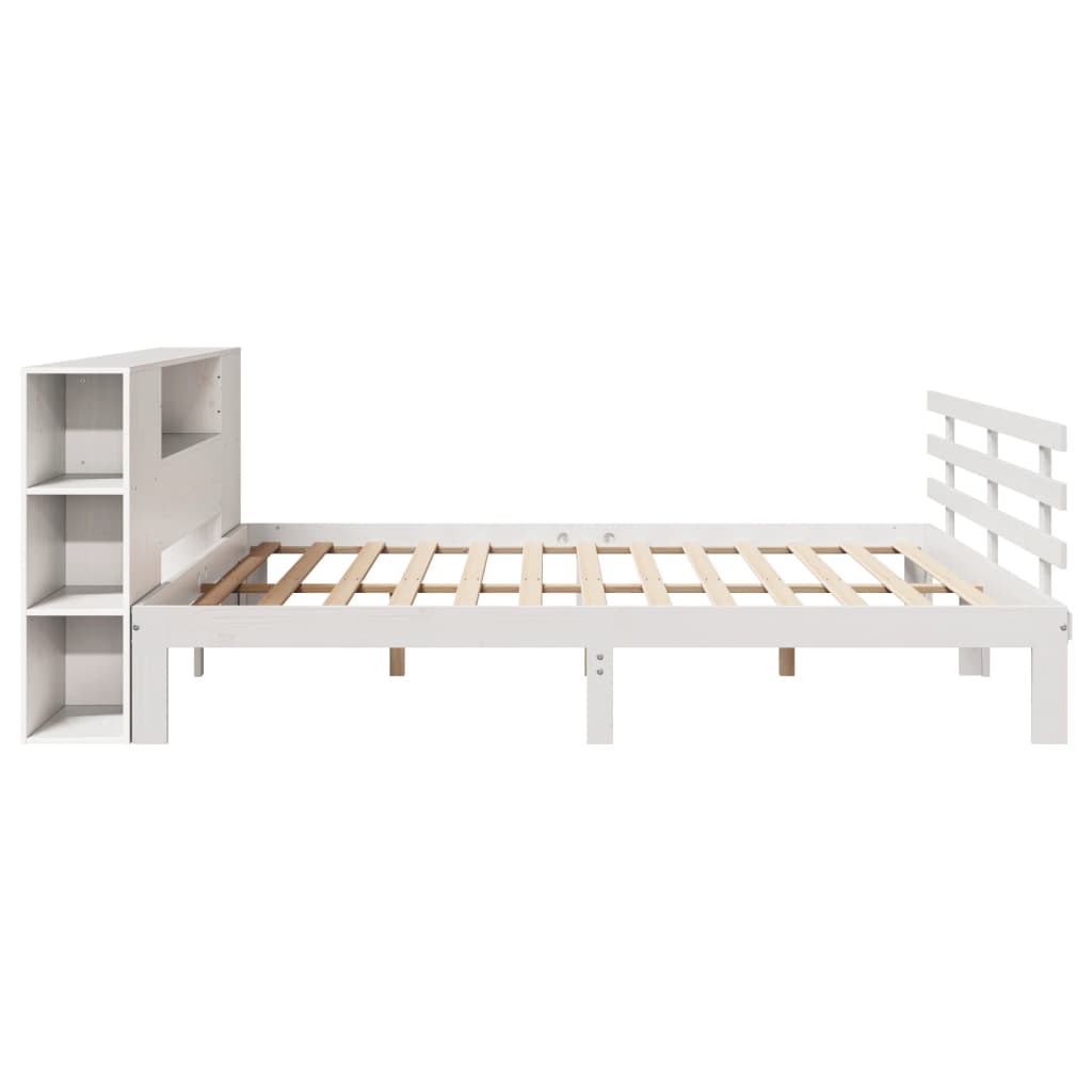 vidaXL Letto Libreria senza Materasso Bianco 200x200 cm Legno di Pino