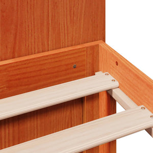 vidaXL Letto Libreria senza Materasso Marrone Cera 140x200 cm in Pino