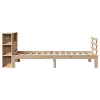 vidaXL Giroletto con Libreria senza Materasso 75x190 cm in Legno Pino