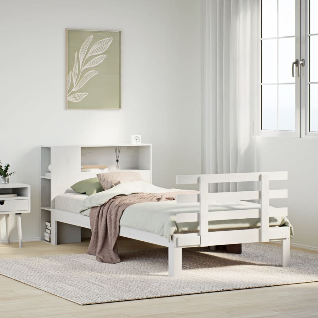 vidaXL Letto con Libreria senza Materasso 75x190 cm in Legno Pino