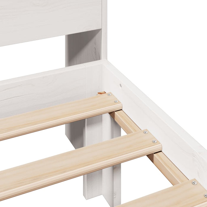 Letto Libreria senza Materasso-Struttura Letto con contenitore Bianca 90x200 cm Legno di Pino 193865