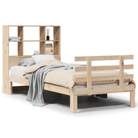 Letto Libreria senza Materasso-Struttura Letto con contenitore 90x200 cm Legno Massello Pino 558373