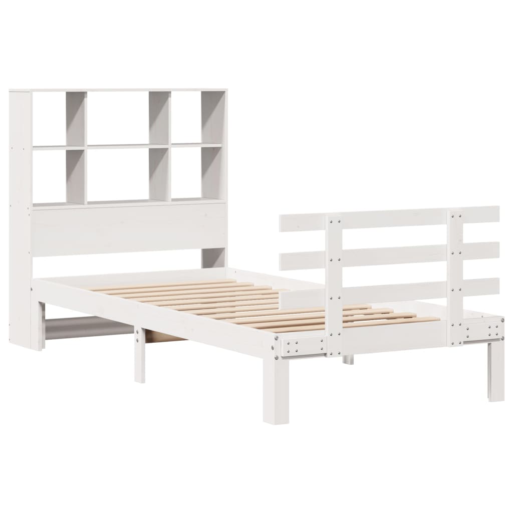 vidaXL Letto Libreria senza Materasso Bianca 90x200 cm Legno di Pino