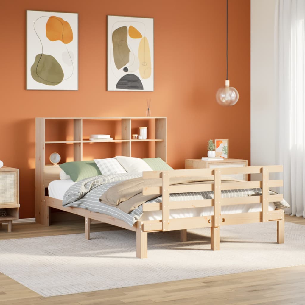 vidaXL Letto Libreria senza Materasso 150x200 cm in Legno di Pino