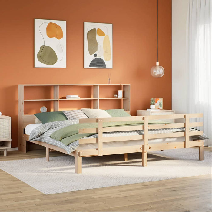 vidaXL Letto Libreria senza Materasso 200x200 cm in Legno di Pino