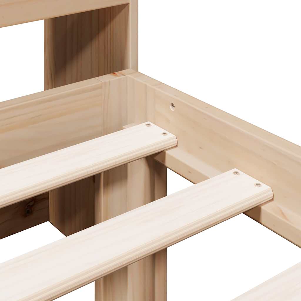 Giroletto con Libreria senza Materasso-Struttura Letto con contenitore 75x190 cm in Legno Pino 115225