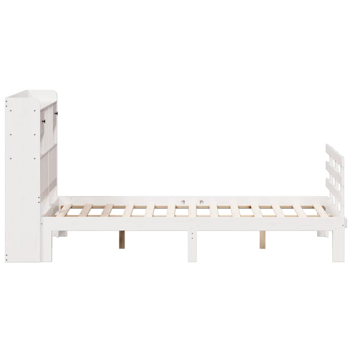 vidaXL Letto Libreria senza Materasso Bianco 135x190 cm Legno di Pino