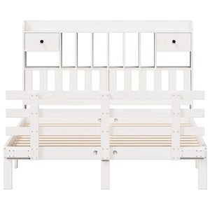 Letto Libreria senza Materasso Bianco 140x200 cm Legno di Pino