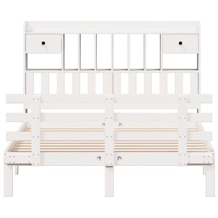 Letto Libreria senza Materasso Bianco 140x200 cm Legno di Pino