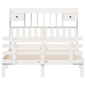 Letto Libreria senza Materasso Bianco 160x200 cm Legno di Pino 3322801