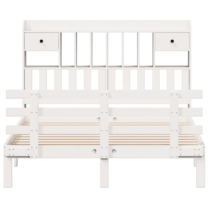 Letto Libreria senza Materasso Bianco 160x200 cm Legno di Pino 3322801