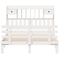 Letto Libreria senza Materasso Bianco 160x200 cm Legno di Pino 3322801