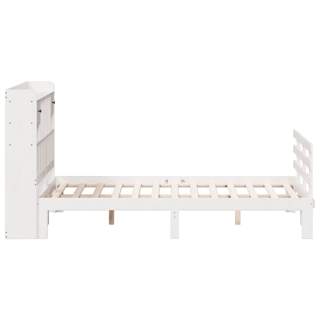 Letto Libreria senza Materasso Bianco 160x200 cm Legno di Pino 3322801