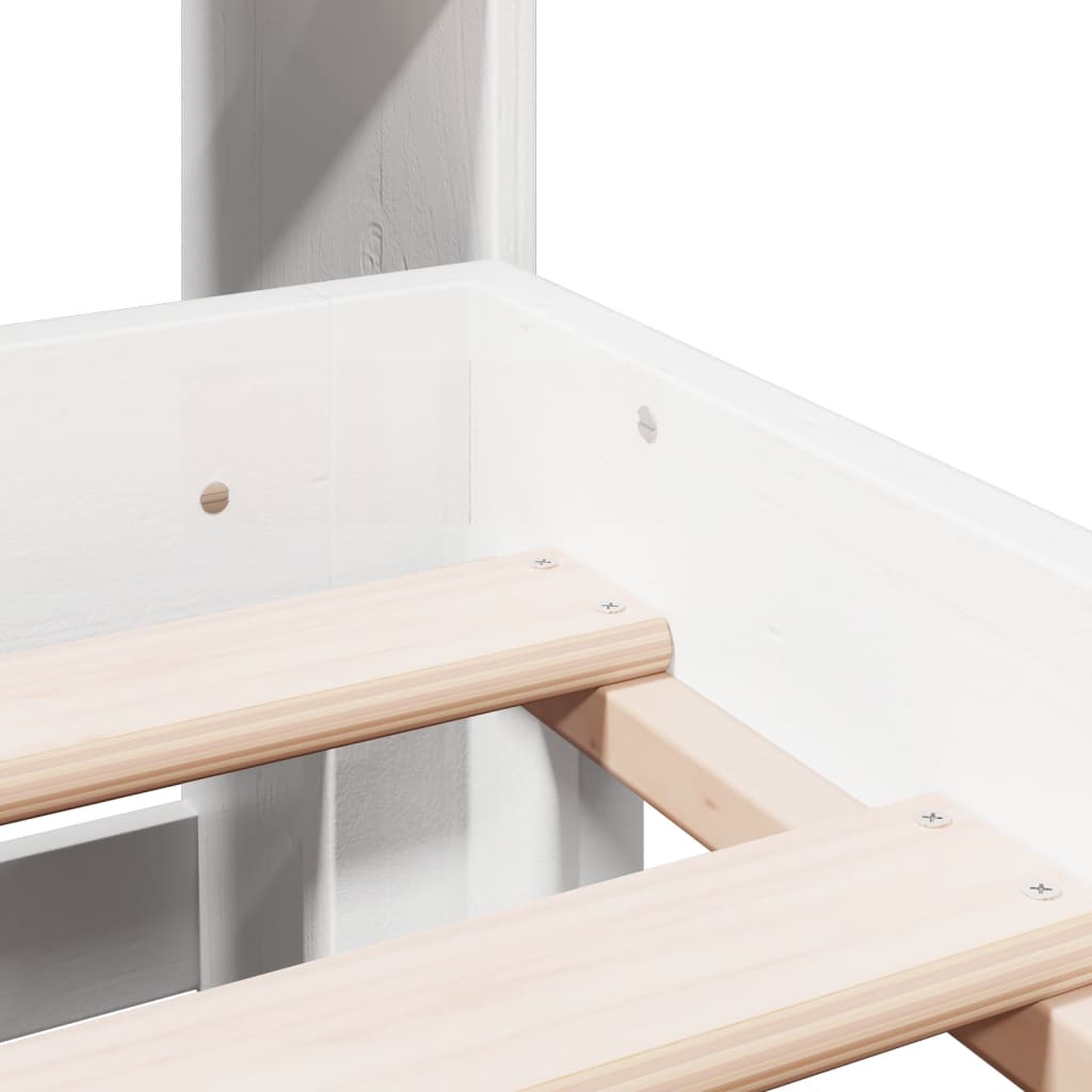 vidaXL Giroletto con Libreria senza Materasso 180x200 cm in Legno Pino