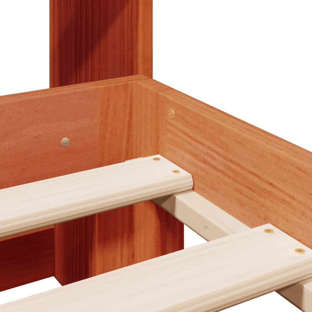 vidaXL Letto Libreria senza Materasso Marrone Cera 150x200 cm in Pino