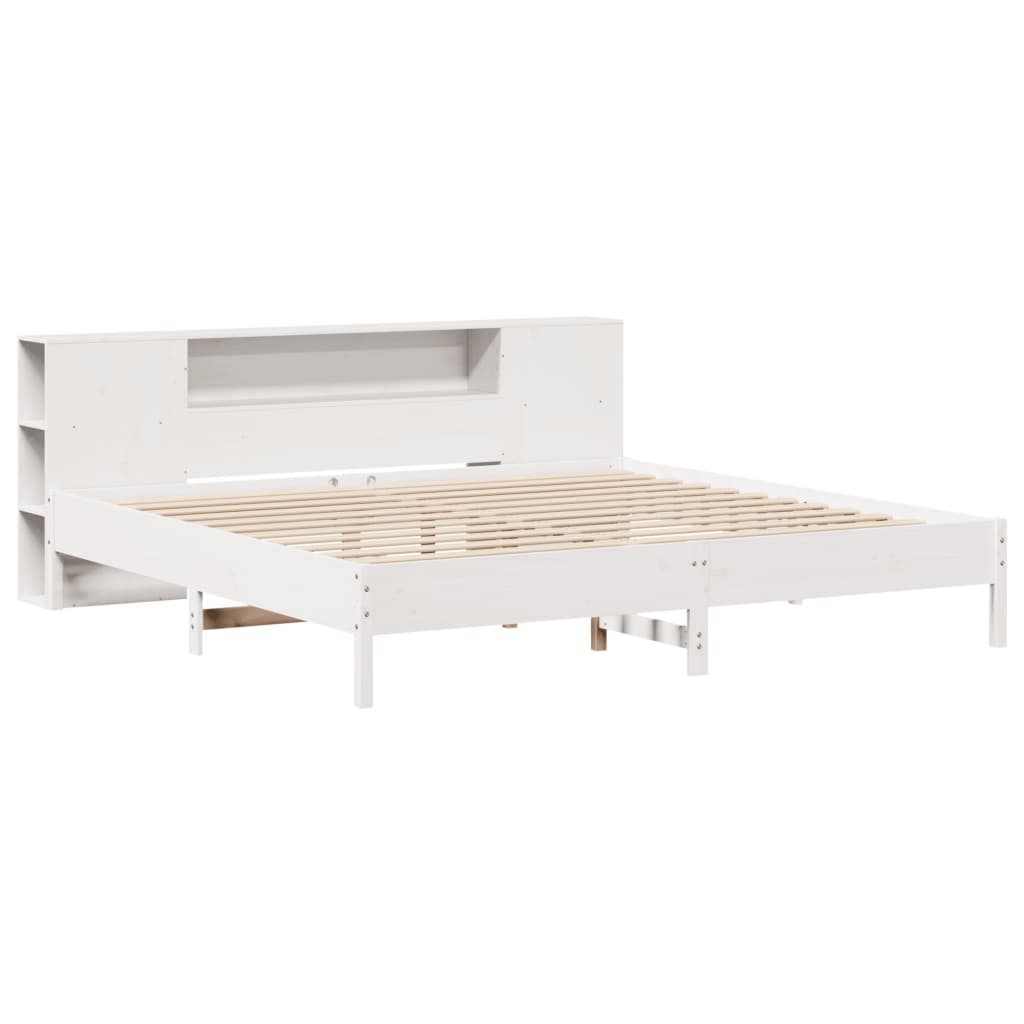 vidaXL Letto Libreria senza Materasso Bianco 200x200 cm Legno di Pino