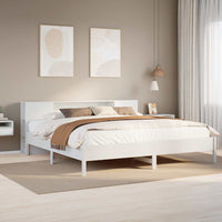 vidaXL Letto Libreria senza Materasso Bianco 200x200 cm Legno di Pino