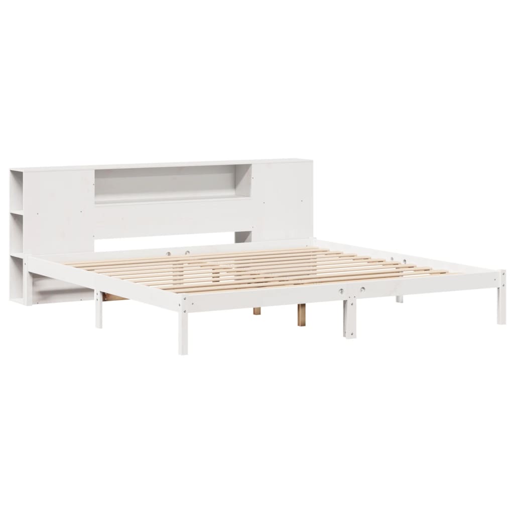 vidaXL Giroletto con Libreria senza Materasso 180x200 cm in Legno Pino