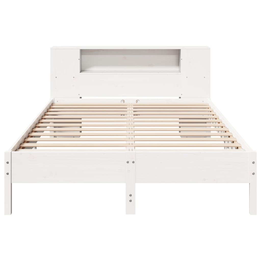 Letto Libreria senza Materasso Bianco 150x200 cm Legno di Pino 3322829