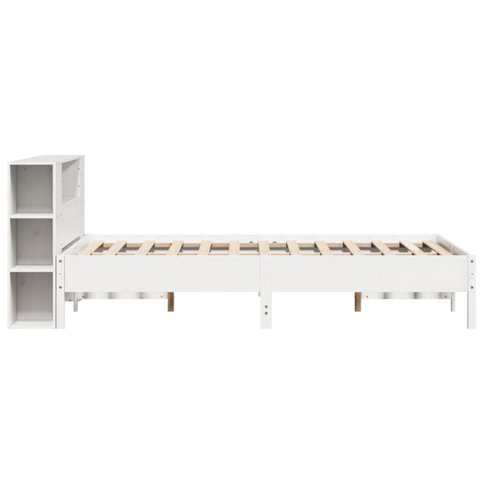 Letto Libreria senza Materasso Bianco 150x200 cm Legno di Pino 3322829
