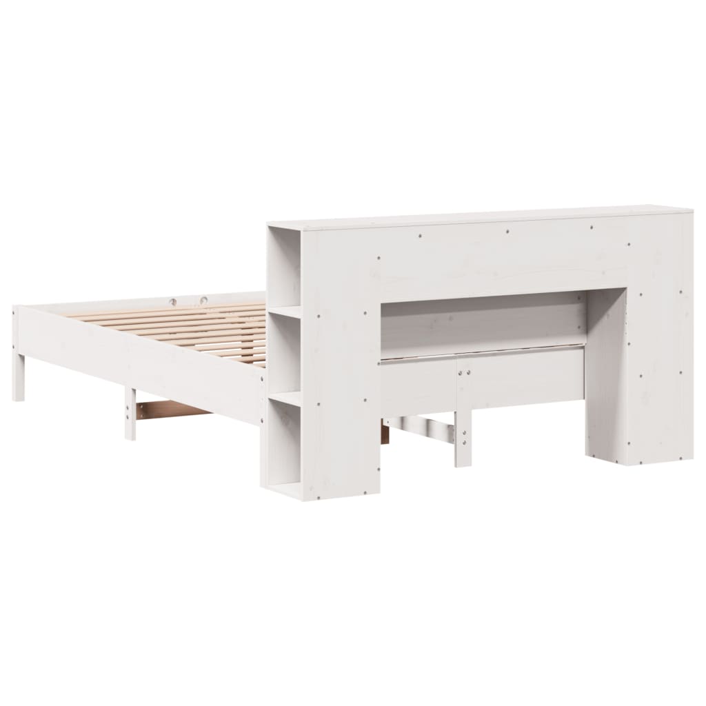 vidaXL Letto Libreria senza Materasso Bianco 150x200 cm Legno di Pino