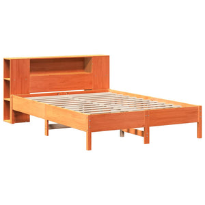 Letto Libreria senza Materasso Marrone Cera 150x200 cm in Pino 3322830