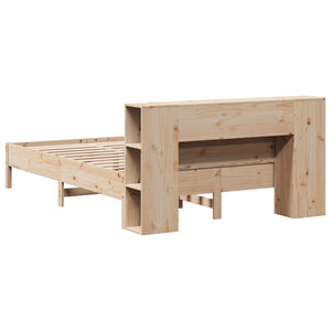 Letto Libreria senza Materasso-Struttura Letto con contenitore 120x200cm Legno Massello di Pino 955050