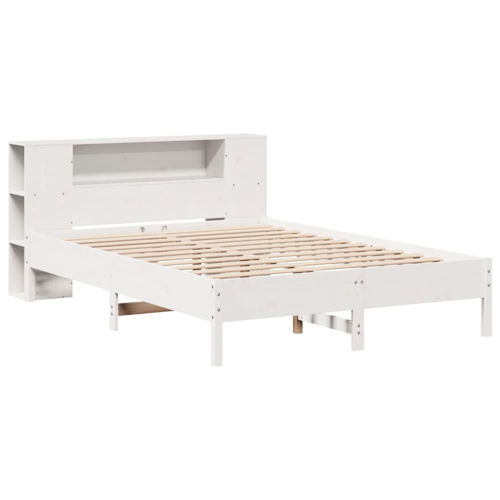 Letto Libreria senza Materasso Bianco 120x200 cm Legno di Pino 3322835