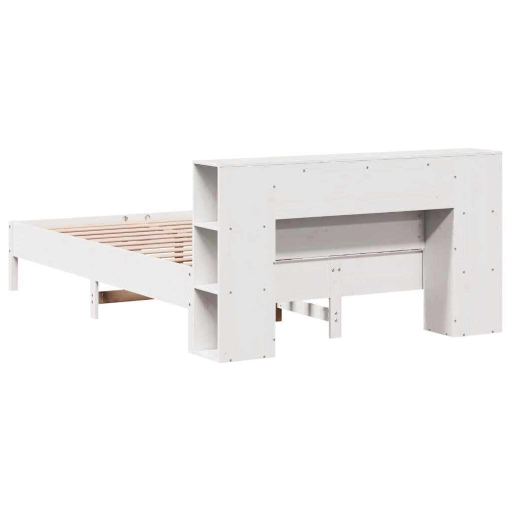 Letto Libreria senza Materasso Bianco 120x200 cm Legno di Pino 3322835
