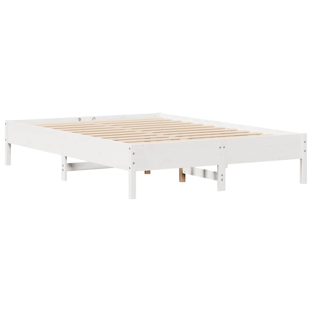 vidaXL Letto Libreria senza Materasso Bianco 135x190 cm Legno di Pino