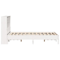 Letto Libreria senza Materasso-Struttura Letto con contenitore Bianco 160x200 cm Legno di Pino 496451